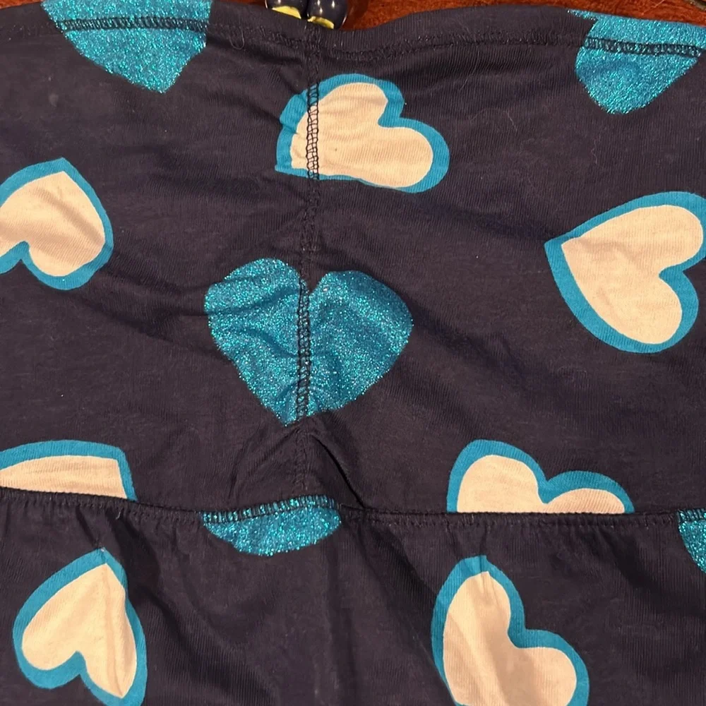 NWT Justice Retail Store Blue Yellow Glitter Hearts Halter Top beads Size 20